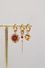 Burgundy flower hoop gold