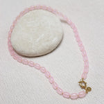 Pink Beads Necklace Gold