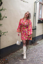 Dress Loa – fuchsia green flower