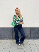 Slfalice hw long wide moon blue jeans - dark blue denim