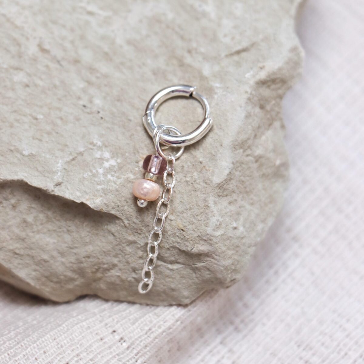 Single Coastal Shine Hoop Silver