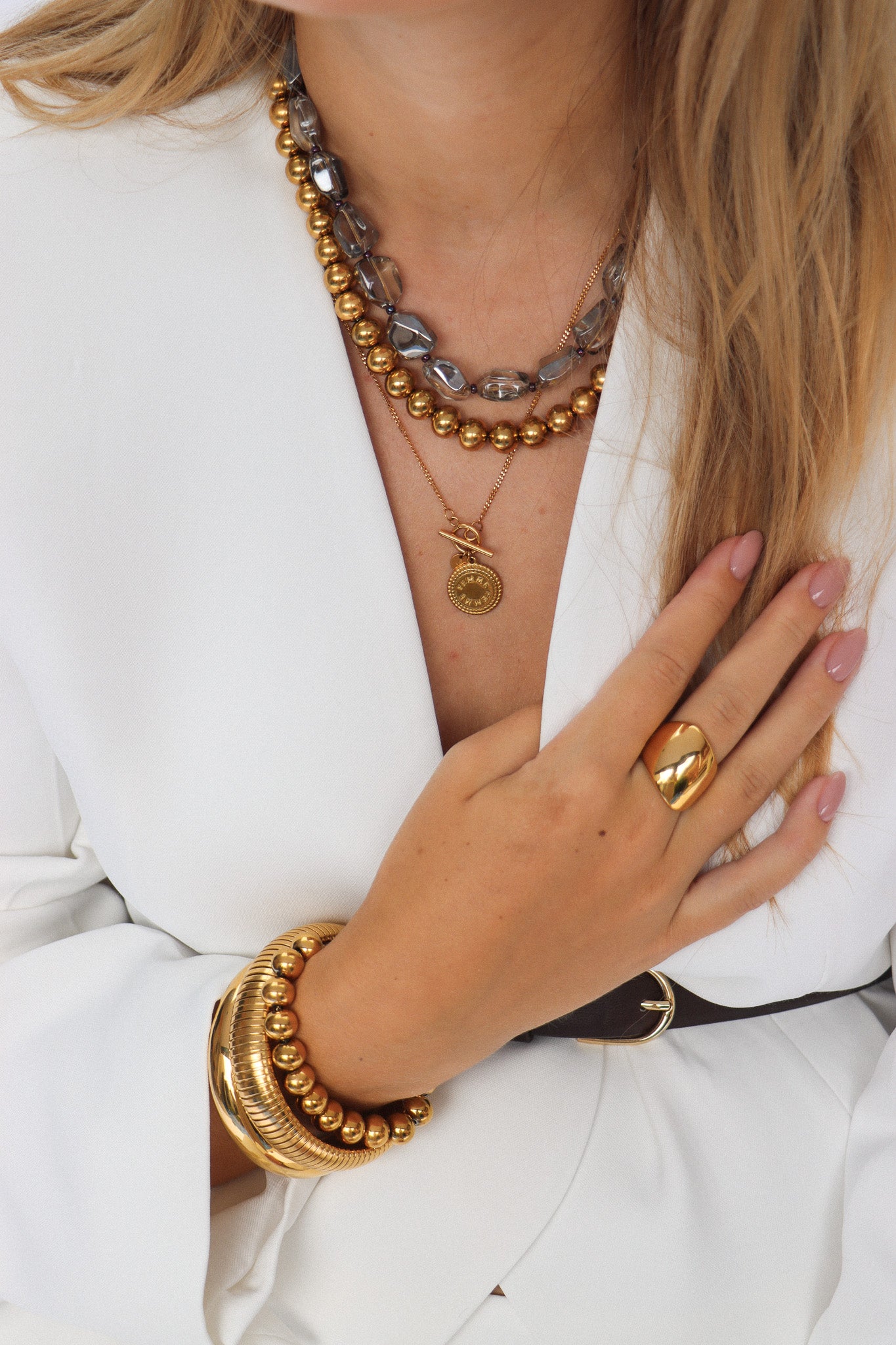 Forever more necklace gold
