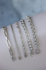 Flat chain bracelet silver