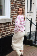 Knitted sweater Esmay - offwhite purple
