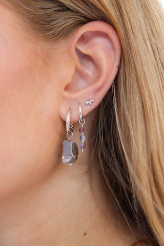 Purple donna hoop silver