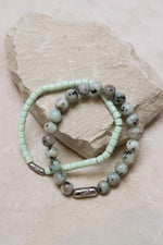 Marble green bracelet silver