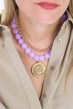 Soft plum necklace gold