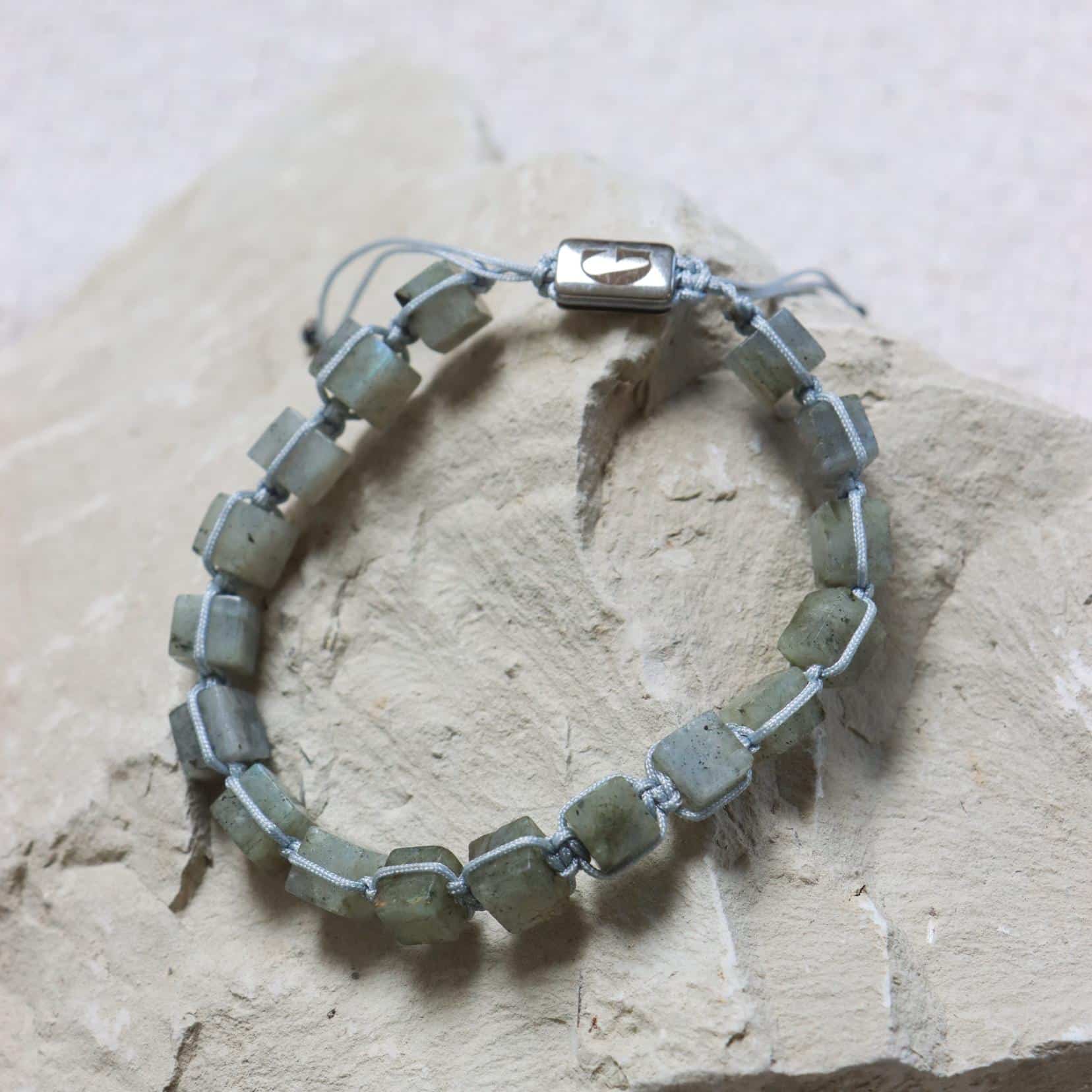 Marble green bracelet silver