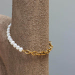 Half pearl bracelet gold