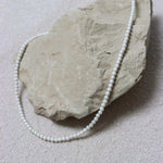 Thin white necklace silver