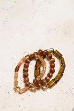 Brown cat eye bracelet gold