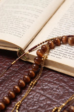 Chique brown necklace gold