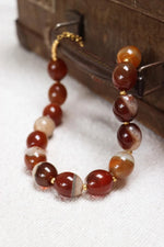 Cocoa marble necklace gold