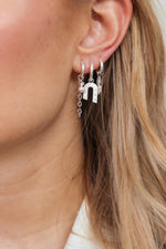 Single Terra White Hoop Silver