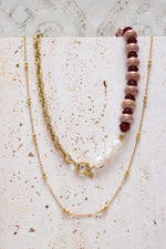 Long dots necklace gold
