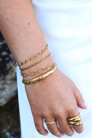 Waves bracelet gold