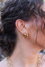 Chain medusa hoop gold