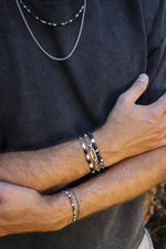 Black pearl bracelet silver