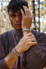 Marble white bracelet silver
