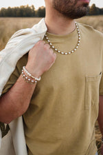 Brown pearl necklace gold 54cm