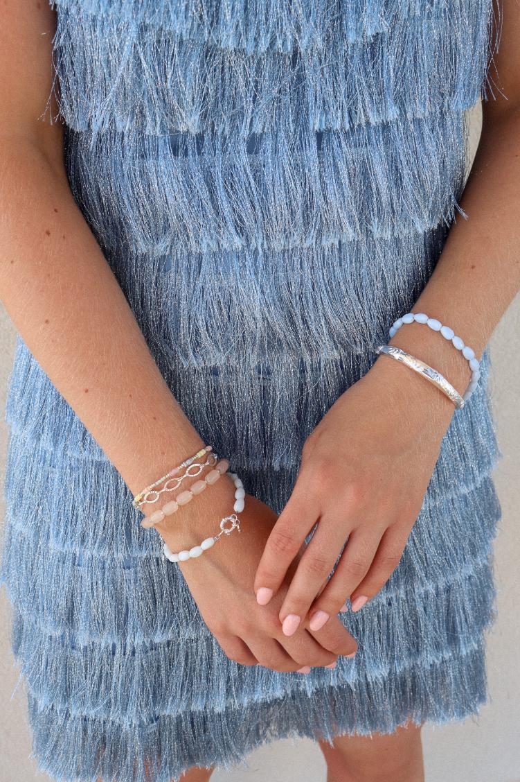 Shades of blue bracelet silver