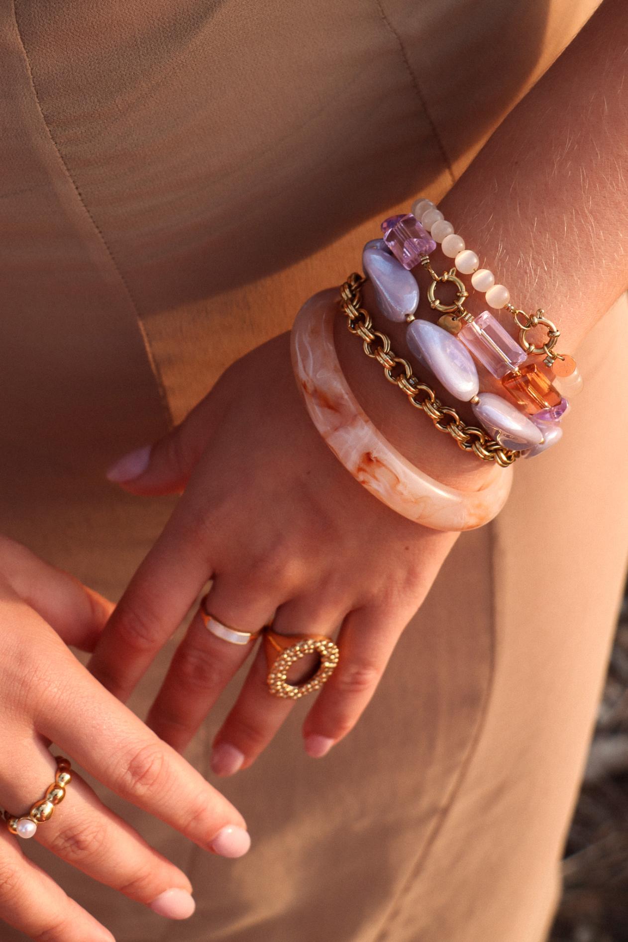 Colorful shiny bracelet gold