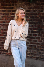 Yasbow ls embroided knit cardigan - birch