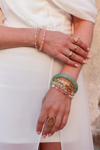 Colorful rainbow bracelet gold