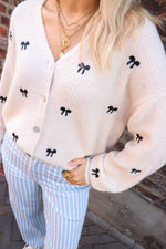 Yasbow ls embroided knit cardigan - birch