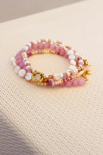 Pink snake bracelet gold