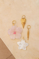 White flower charm gold
