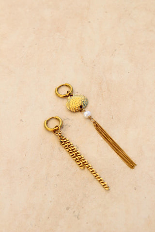 Long shell hoop gold