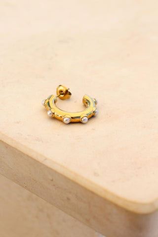Round of pearls hoop gold
