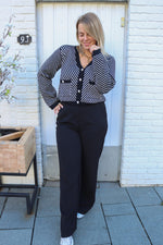 Yascharla ls sequin knit cardigan - black