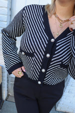 Yascharla ls sequin knit cardigan - black