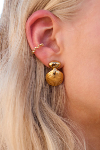 Bubble ear cuff gold