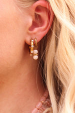 Round of pearls hoop gold