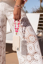Magenta muse phone cord gold