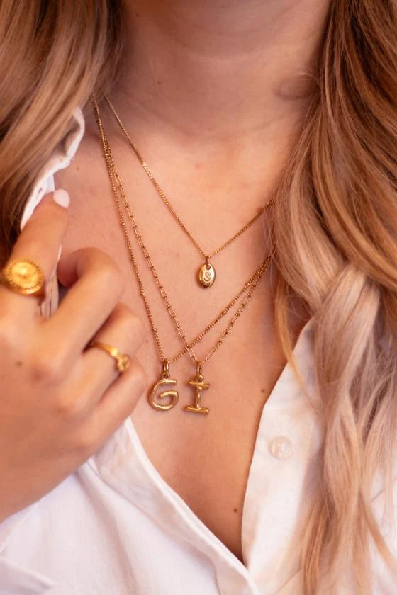 Letter big charm gold