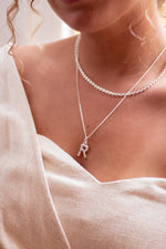 Letter big charm silver