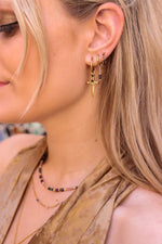 Single cupid's dagger hoop gold