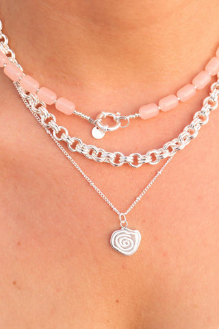 Peachy beads necklace silver