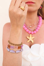 Lilac stones bracelet gold