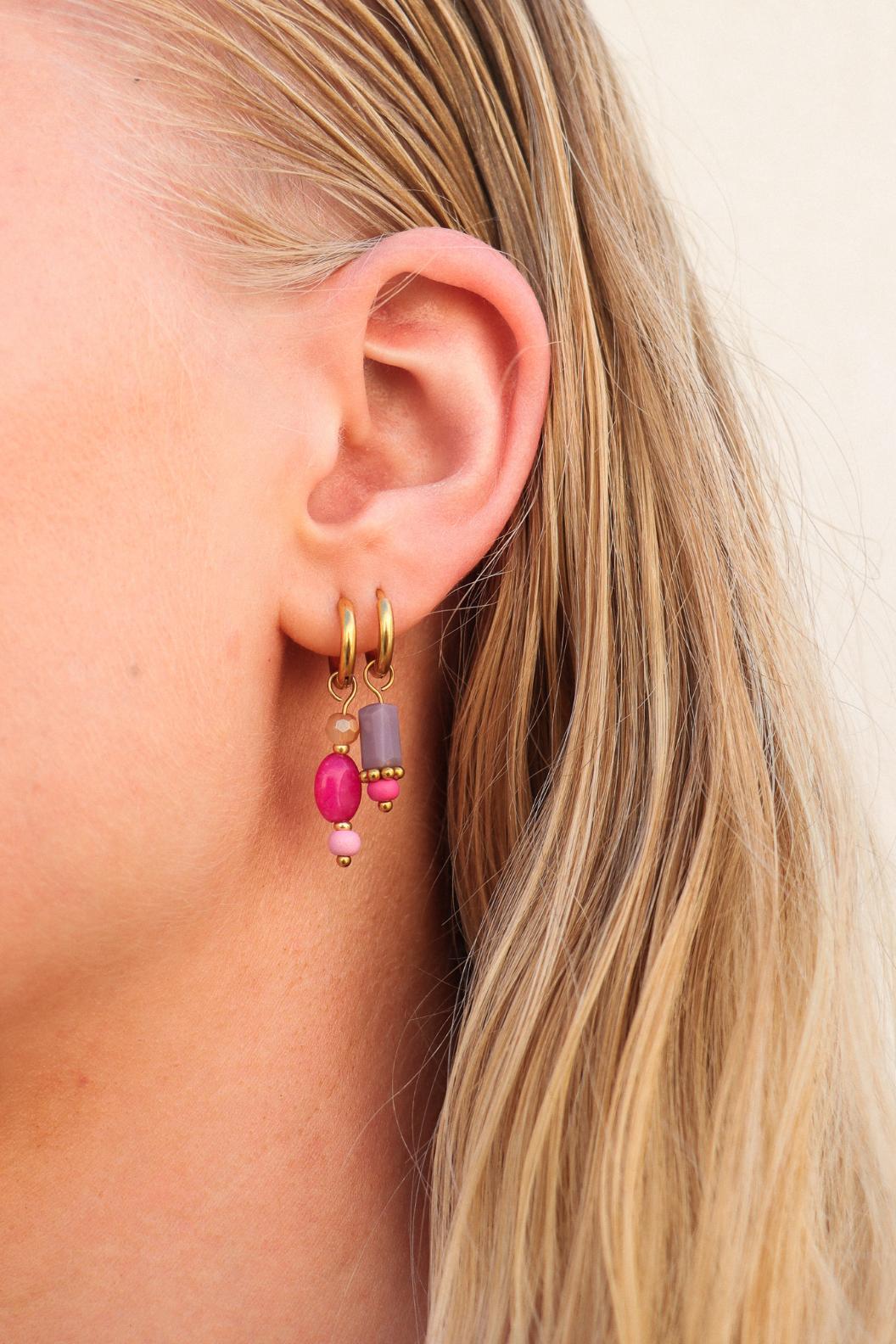 Ibiza pink hoop gold
