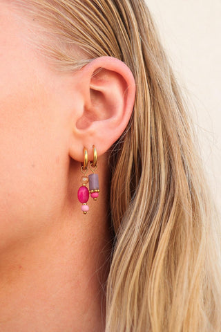 Ibiza pink hoop gold