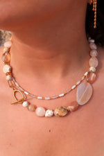 White rainbow necklace gold
