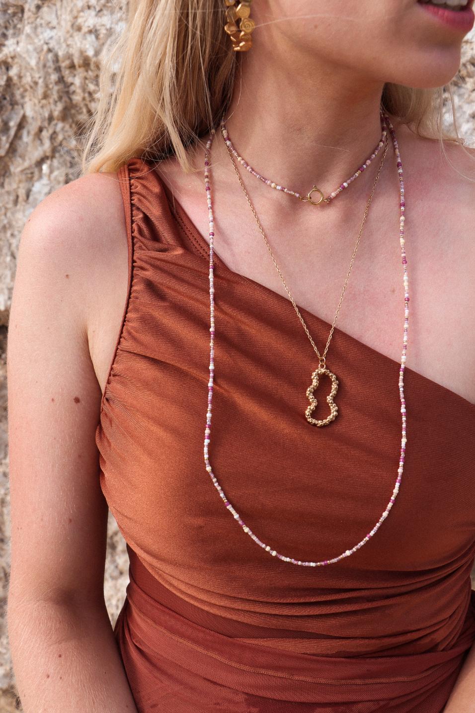 Organic bubble necklace gold