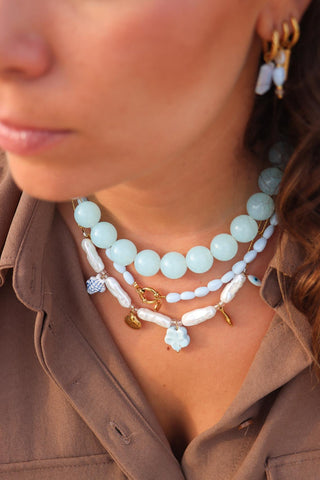 Blue horizon necklace gold