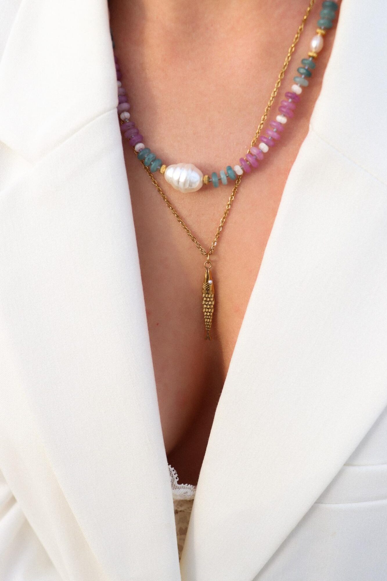 Catch of the day necklace gold