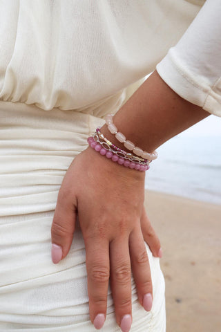 Pink snake bracelet silver